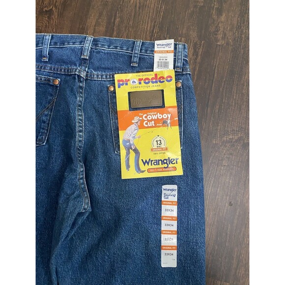 Wrangler Cowboy Cut Original Fit 13MWGK Mens Blue Jeans 33x34 Slim Fit Premium - Picture 5 of 9